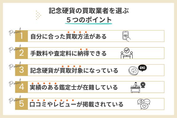 記念硬貨を買い取ってくれる業者の選び方
