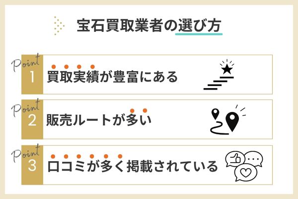 宝石買取業者の選び方