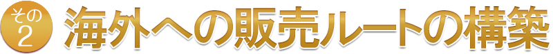 海外への販売ルートの構築